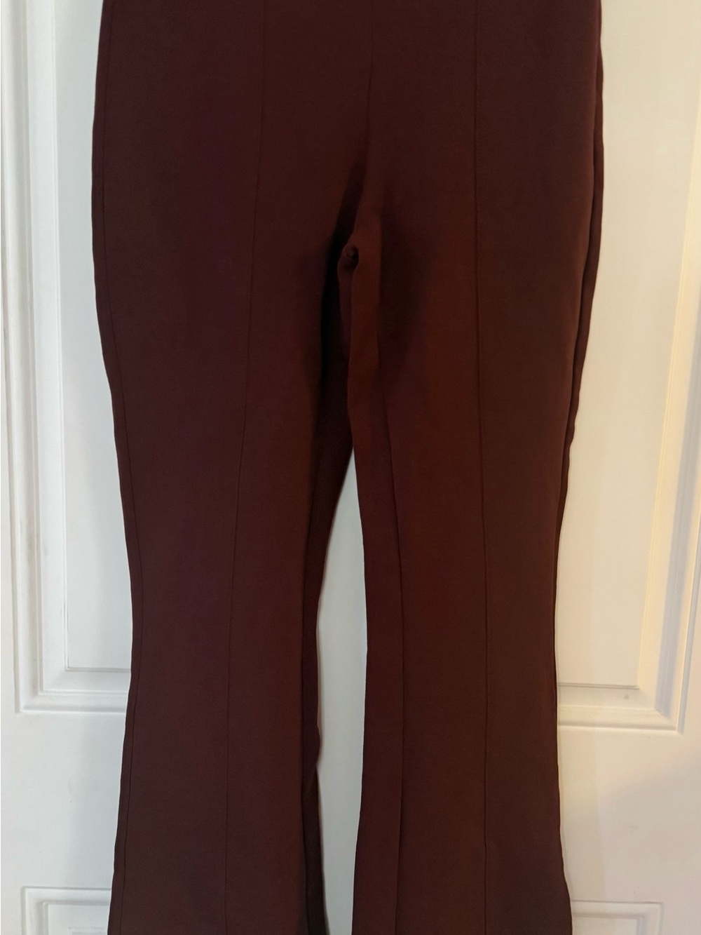 Women's Bootcut Pants in Dark Brown — Sleek Stretch Fit